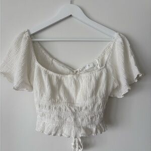 White Smocked Women's Top